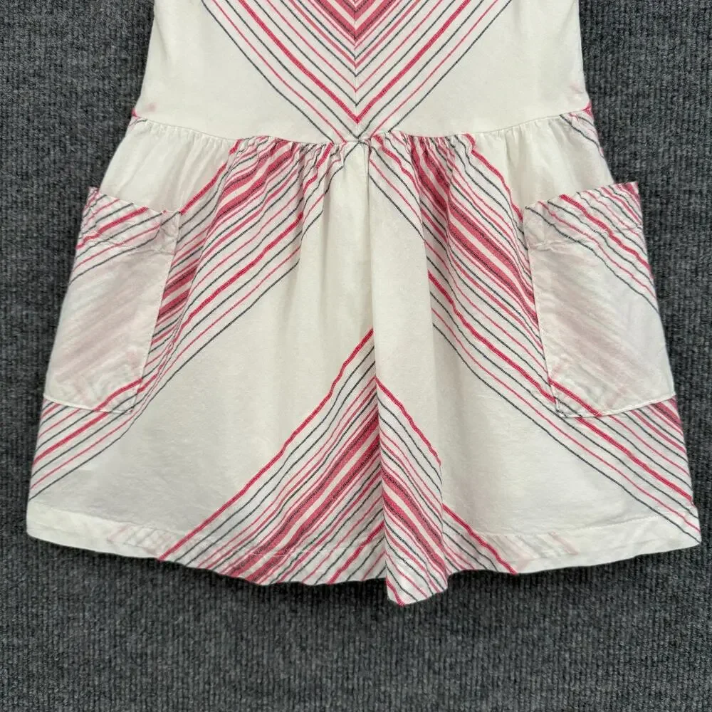 Genuine Kids Oshkosh Girls Red White Blue Sleeveless Dress Size 2T Cotton Lined